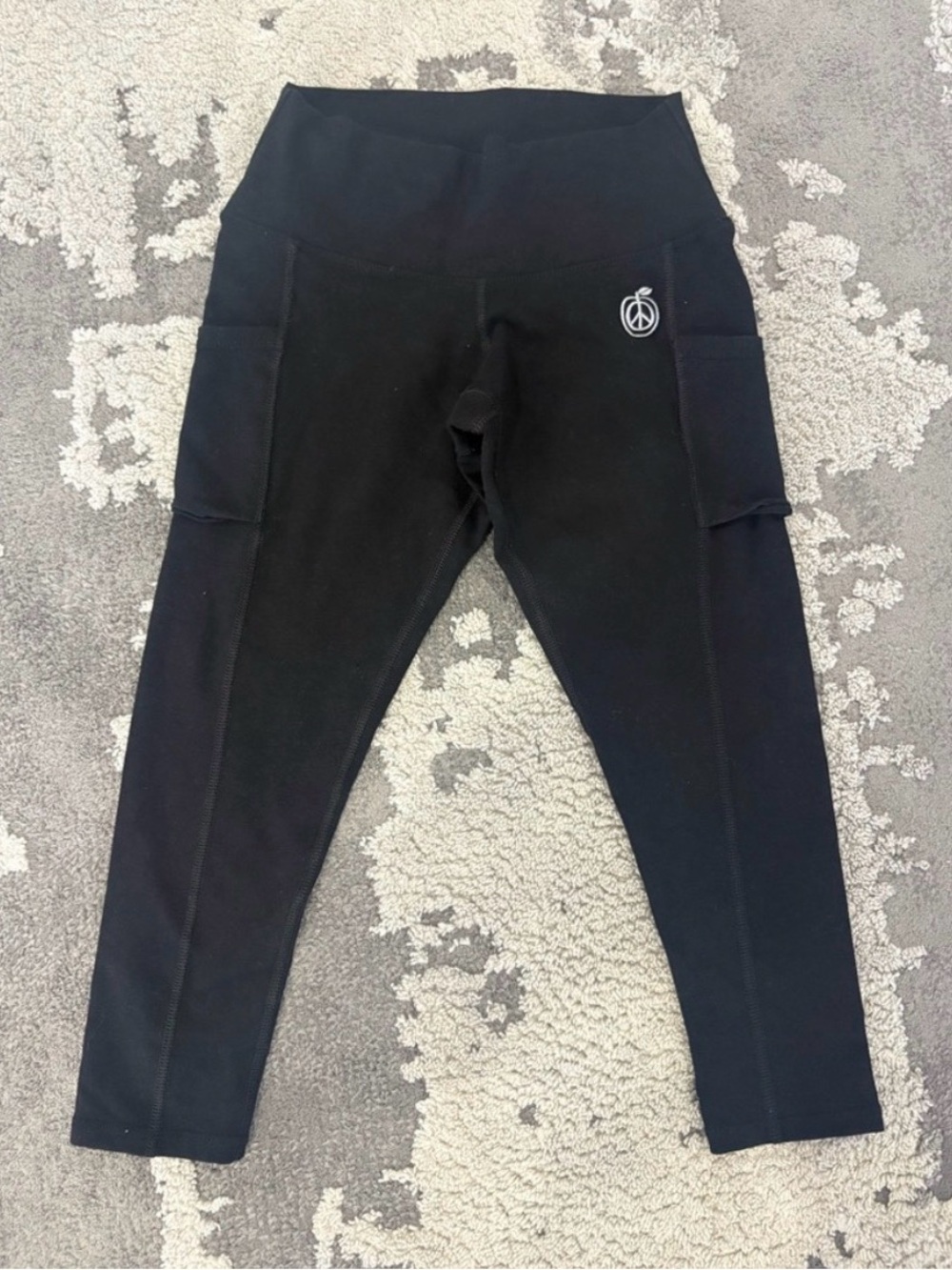 Green Apple Black High-Waist Leggings